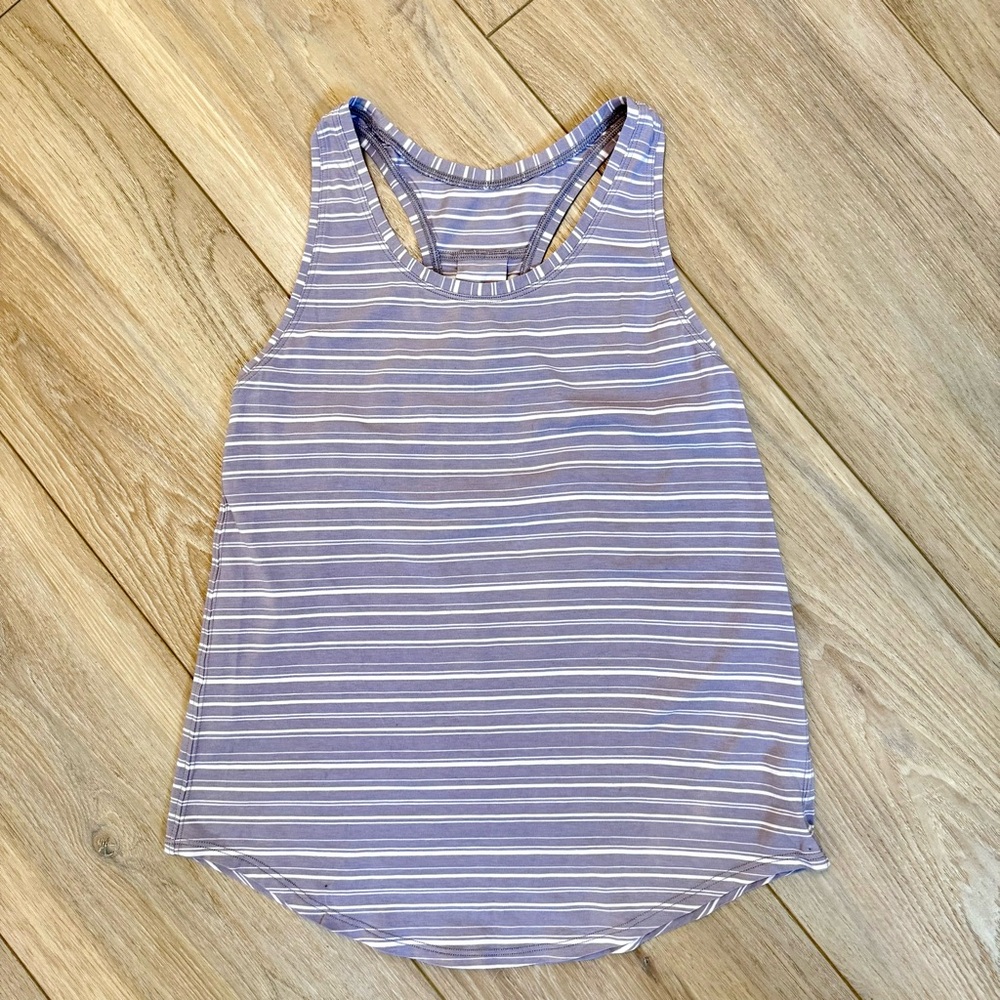 Lulemon Love Tank Pleated Stripe Grey Size S